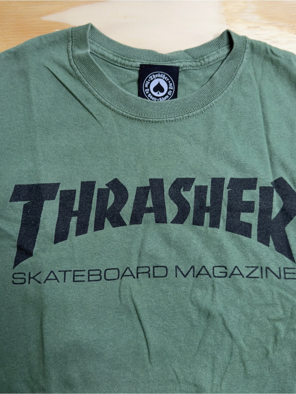 Thrasher T-Shirt Olive Green Skateboard Magazine Logo M Skate Streetwear - Picture 2 of 7